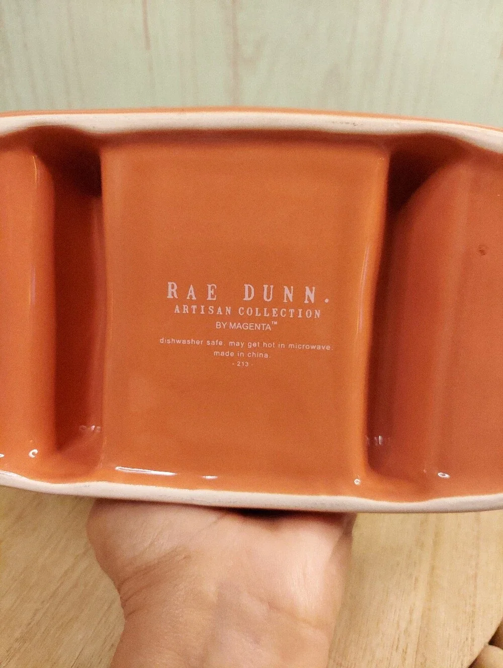 Rae Dunn MORE SMORES Ceramic Serving Tray Artisan Collection Magenta Orange